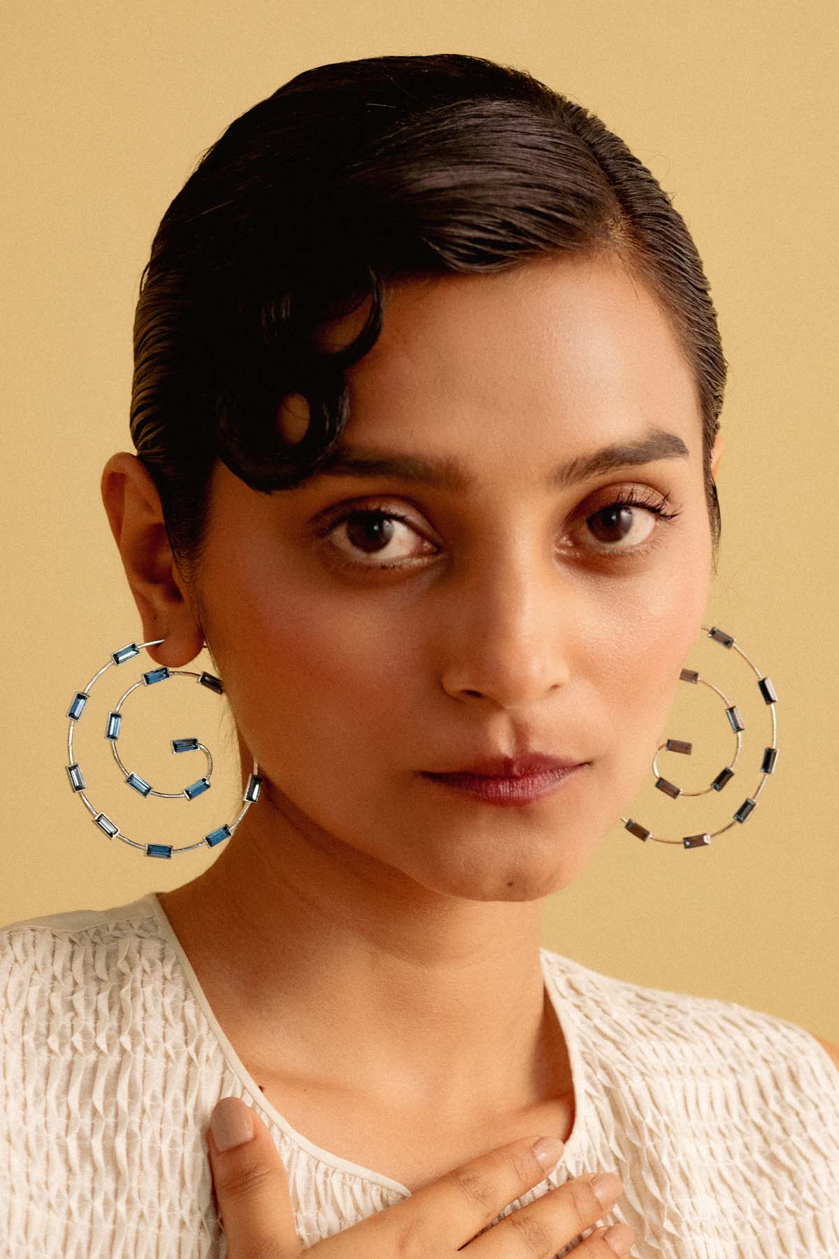 Buy Circular Swarovski Crystal Hoops For Women Online at ScrollnShops